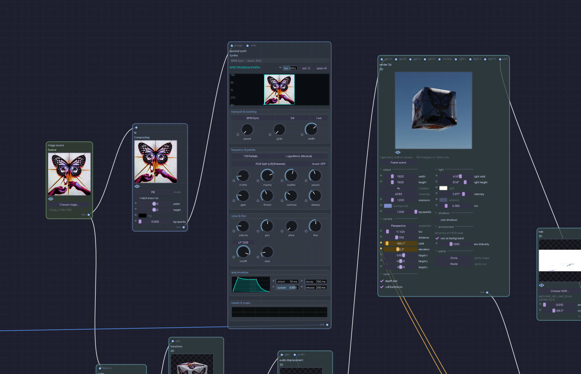 Live visual shader graph screenshot