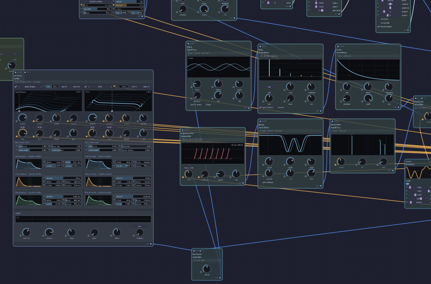 Modular wavetable synthesizer rack screenshot